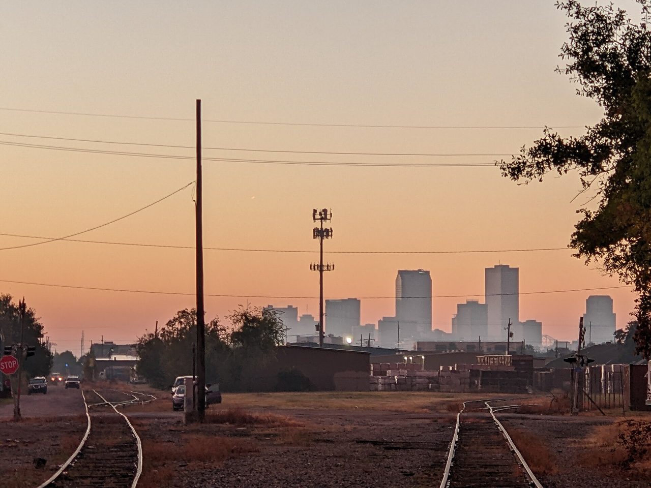 New Orleans skyline toward the Central Business District. Photograph of the city, not a hotel.